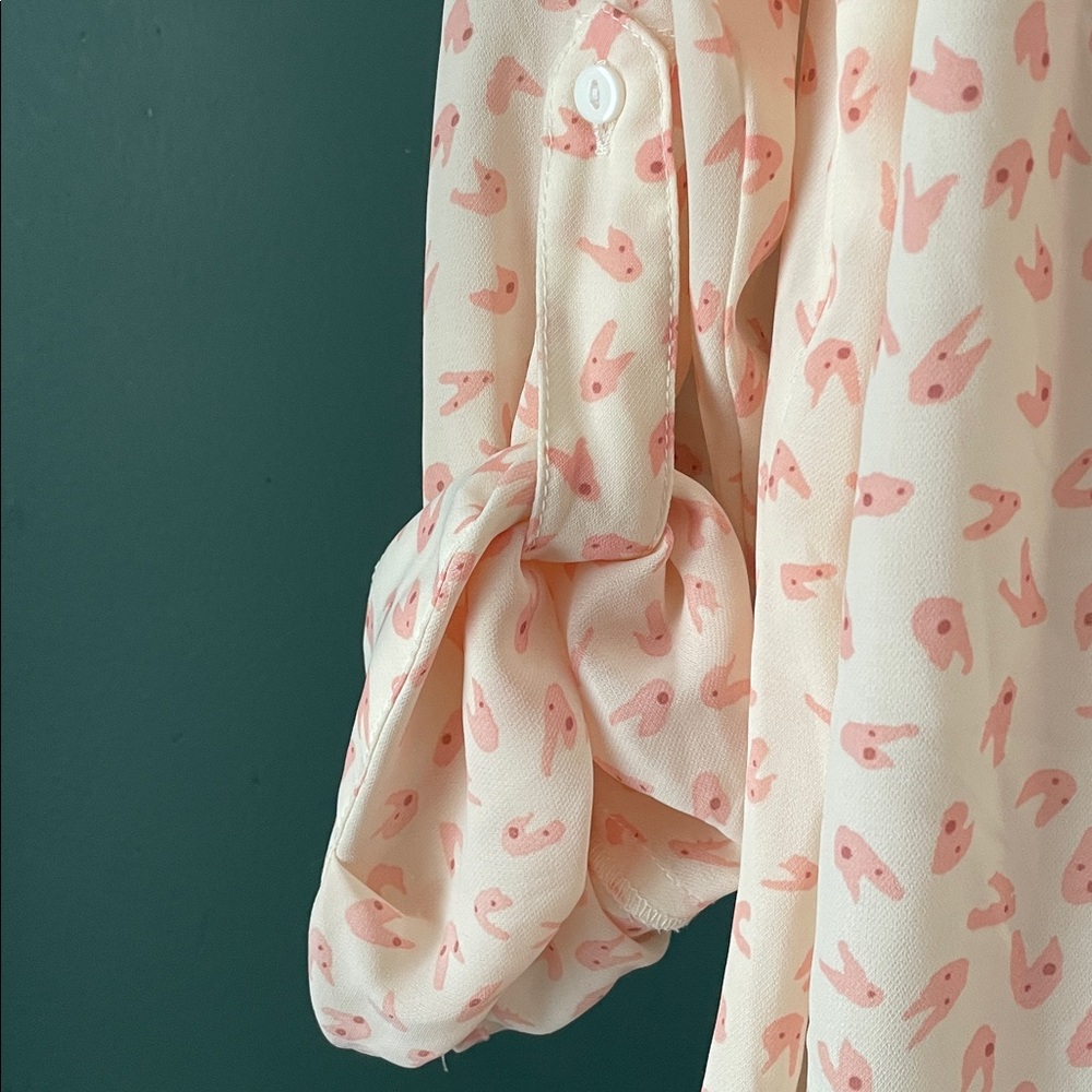 Light Pink Patterned Button Down Shirt - image 3